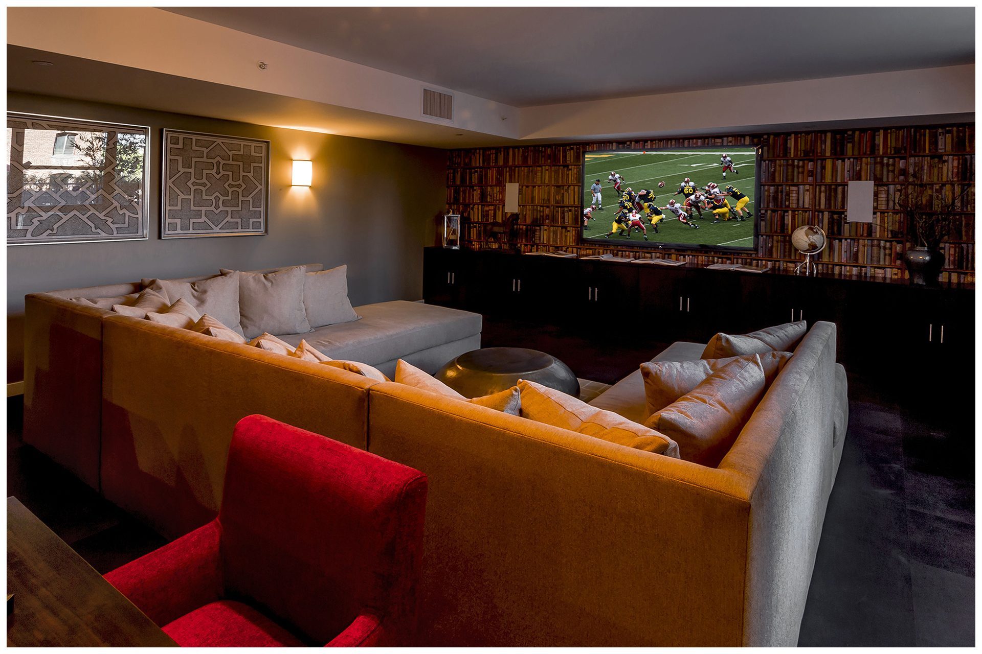 LOUNGE PROVISIONSBusiness Lounge or Game Lounge Audio Video Provisions & WiFi. Audio Video provisions are controlled via an in-room wall-mounted iPad and remotely from leasing office iPad. In-room iPad allows a limited range of volume change for music.