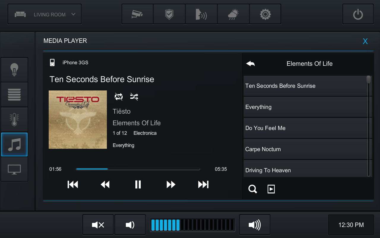 CRESTRON INTEGRATIONMusic playback on streaming devices is simple with Crestron artwork for touch-panels and iPad, allowing access to all stored channels and playlists a client already has on their desktop for any and all music streaming services, Pandora, Spotify, Sirius, and so on.