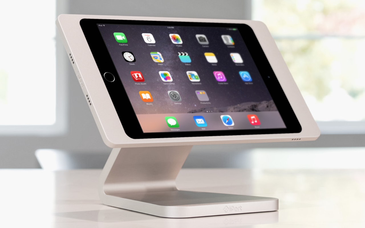 iPORT INTERFACESiPorts can be an elegant way of using iPads for either Crestron or RTI control.Above shows an iPad in white enclosed in an iPort table-top stand.